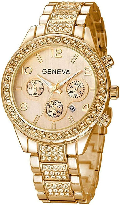 Unisex Luxury Crystal Diamond Watches Silver Gold Fashion Quartz Analog Watch Stainless Steel Band Quartz Bracelet