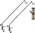 2 Pack Heavy Duty Deck Hook, 31 Inch Extended Adjustable, 360° Rotatable Arm Solid Rod, Solid Steel Deck Hangers for