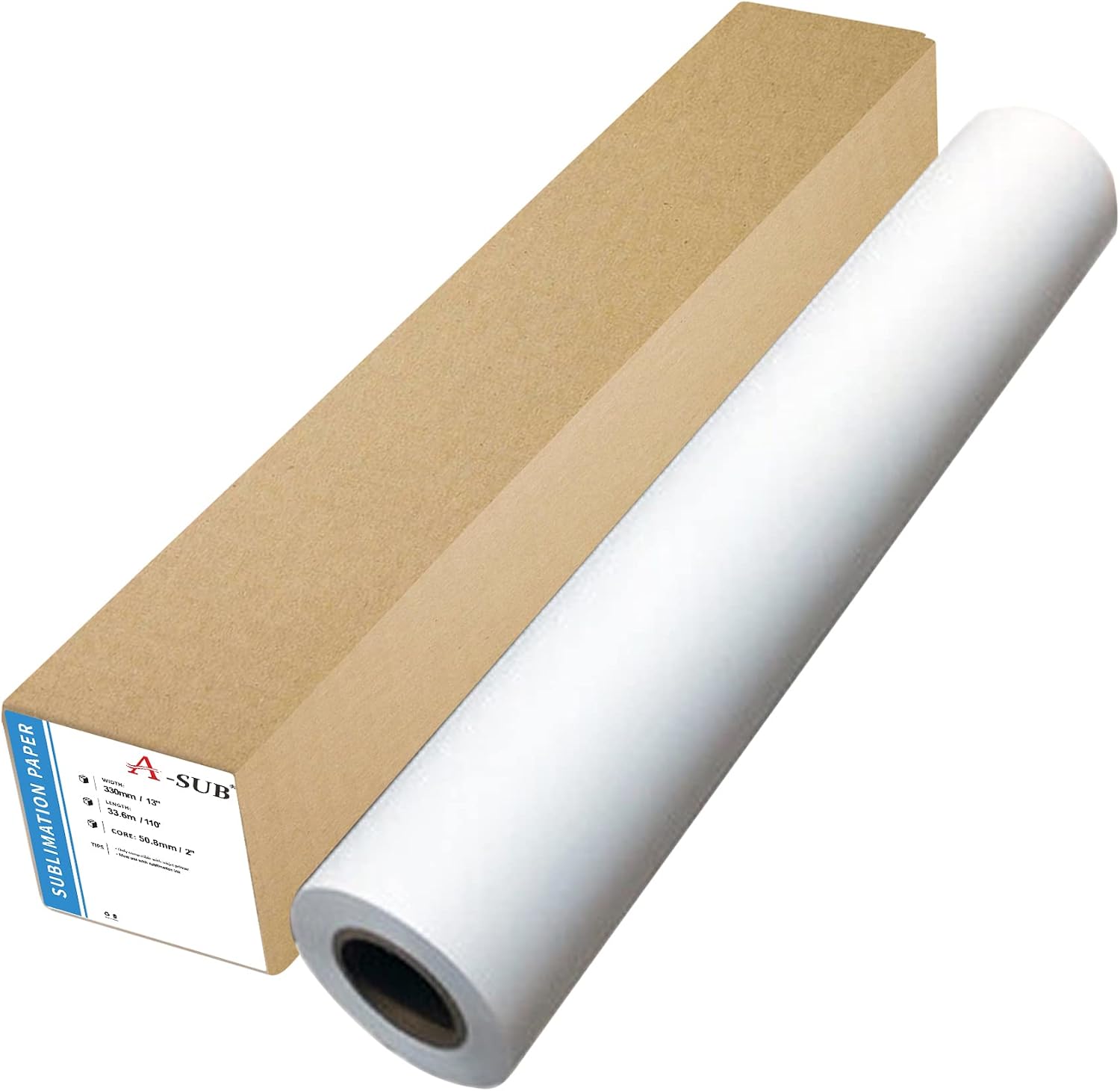 Sublimation Paper Roll 13 Inch x 110 Ft, 120gsm | Compatible with Inkjet Sublimation Printer, Quick Drying