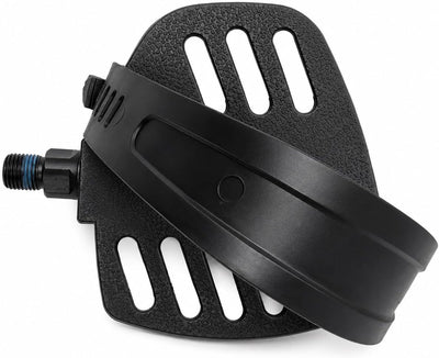 Black Right Exercise Bike Pedal with Adjustable Strap, Textured Platform, 1/2 Inch Spindle, Recumbent Stationary Bike Replacement, Fits IMAGE 775 IM577530 and Wes-lo Pursuit 6.0 WLEX13040, Part 385958