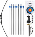 45" Youth Bow and Arrows Set for Kids 8-12 Teens Recurve Archery Beginner Gift Longbow Kit, Outdoor Hunting Play