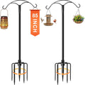 85 Inch Shepherds Hooks for Outdoor,Heavy Duty Shepherds Hooks for Outdoor with 5 Prong Base, Adjustable Stand Hanger