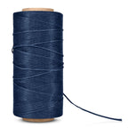 Waxed Polyester Thread for Leather Sewing, 0.8mm 150D, Navy Blue
