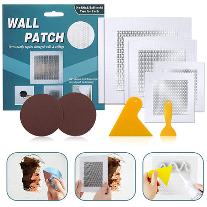 4" 6" 8" (Two of Each) Drywall Patch Kit, Sheetrock Repair Kit | Plasterboard Patch, Safe Mend Plaster Repair Kit