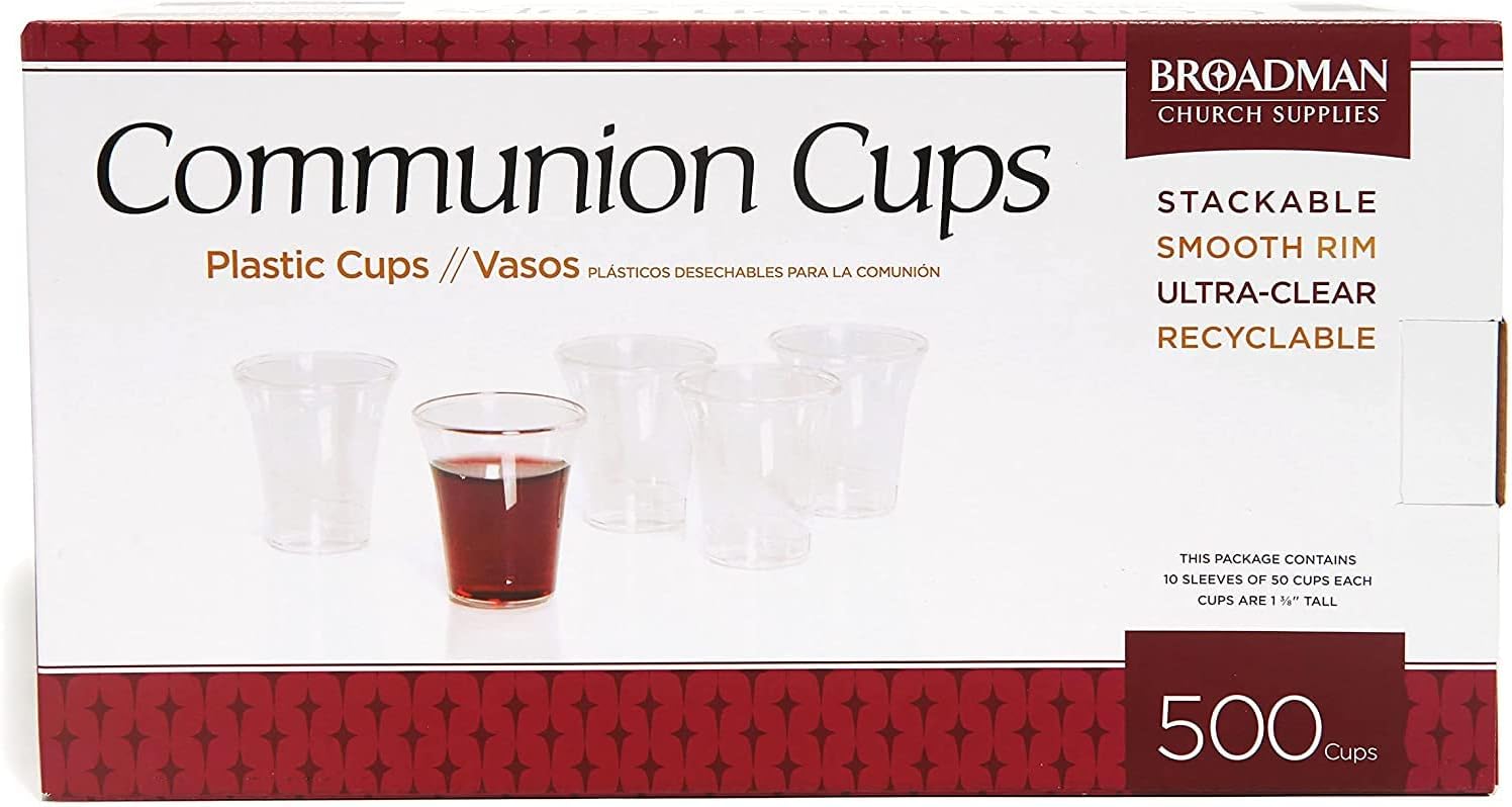 Broadman Plastic, Disposable, Recyclable Communion Cups, 500 Count