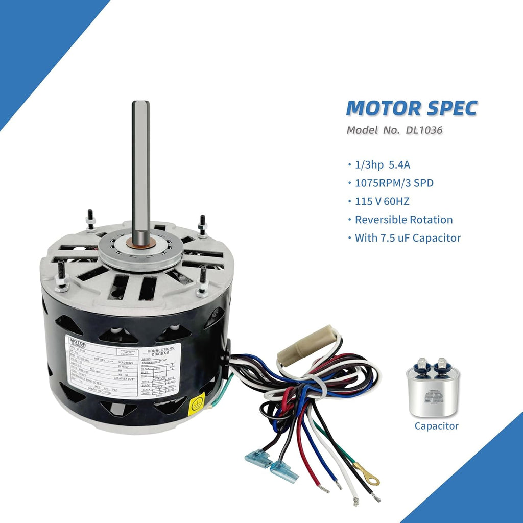 DL1036 Blower Fan Motor Replaces Fasco D727 A.O. Smith/Century DL1036