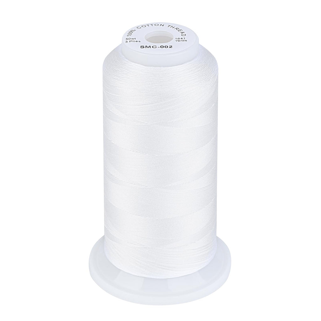 100% Cotton Thread 1641 Yards White for Sewing Quilting
