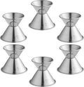 Stainless Steel Double Jiggers 1/2 & 1 oz Bar Jiggers Set of 6 for Cocktail Liquor Measuring