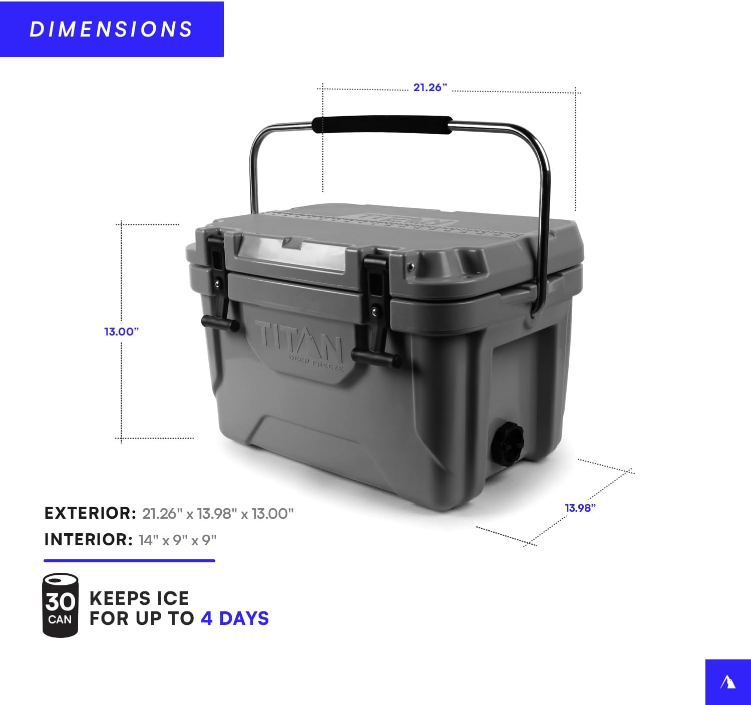 Titan Hard Ice Chest Cooler Roto Cooler with Microban Protection and Deep Freeze Insulation
