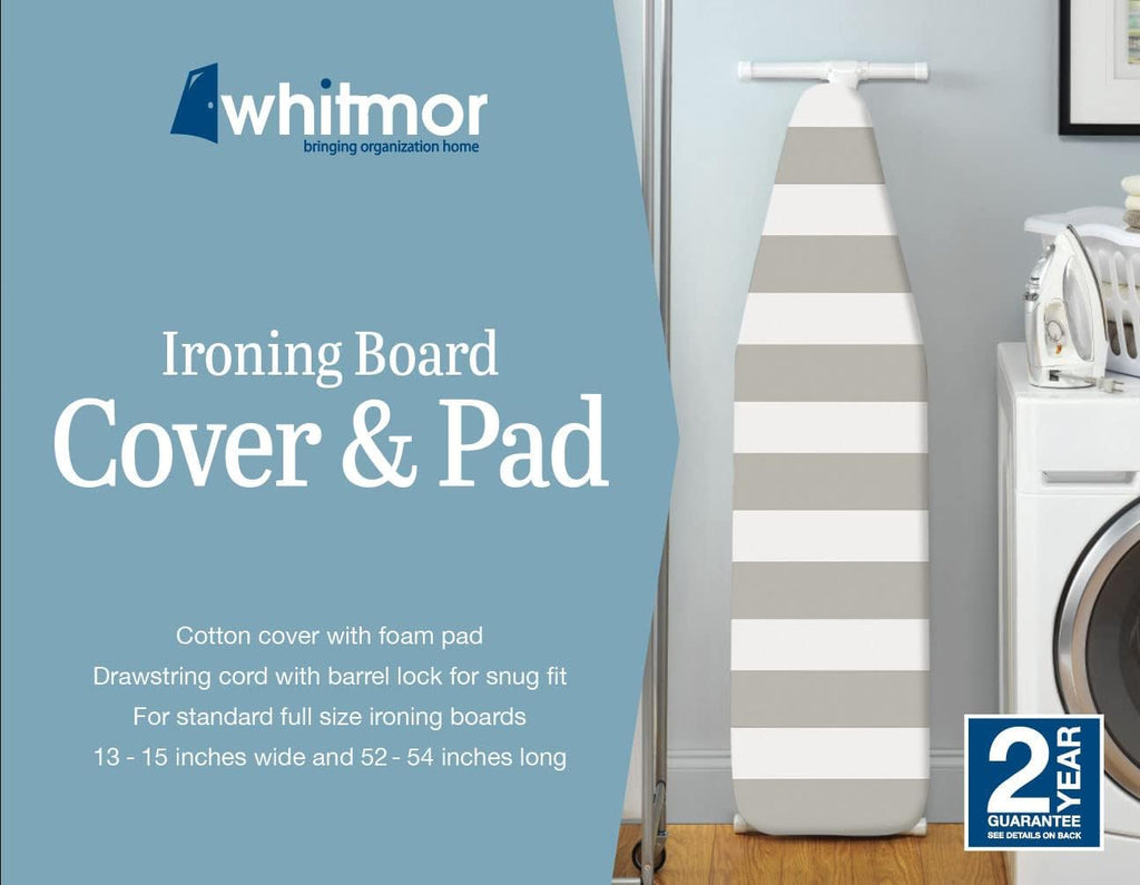 Ironing Board Cover with 3mm Foam Pad, Fits 13-15 x 52-54 In | 100% cotton cover, 3mm foam pad, drawstring with