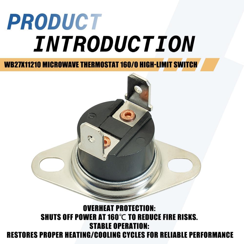 WB27X11210 Microwave Thermostat 160/0 High-Limit Switch Compatible with GE Hotpoint Replacements 3026291 AP5803553 PS8767141 EAP8767141