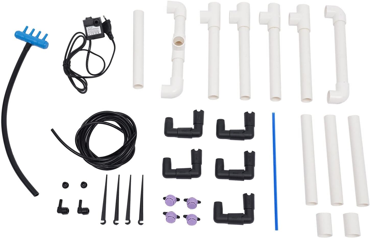 DWC Hydroponics System, 2.91 Gallon Deep Water Culture Bucket Drip Growing System with 5 Buckets Recirculating