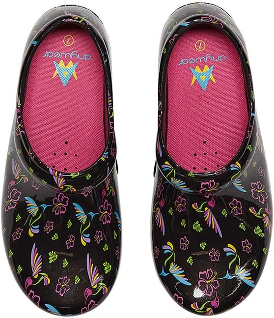 SR Angel Clogs, Nursing Shoes, Tropical Hummingbirds, 11W/9M