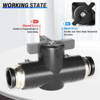 TAILONZ 6mm OD Push-to-Connect Fitting Ball Control Valve BVU-6 3Pcs
