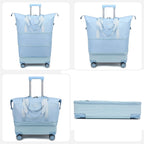 Expandable Rolling Travel Bag with Removable Wheels & Handle, Large Capacity Wheeled Duffle Tote, Foldable Carry On