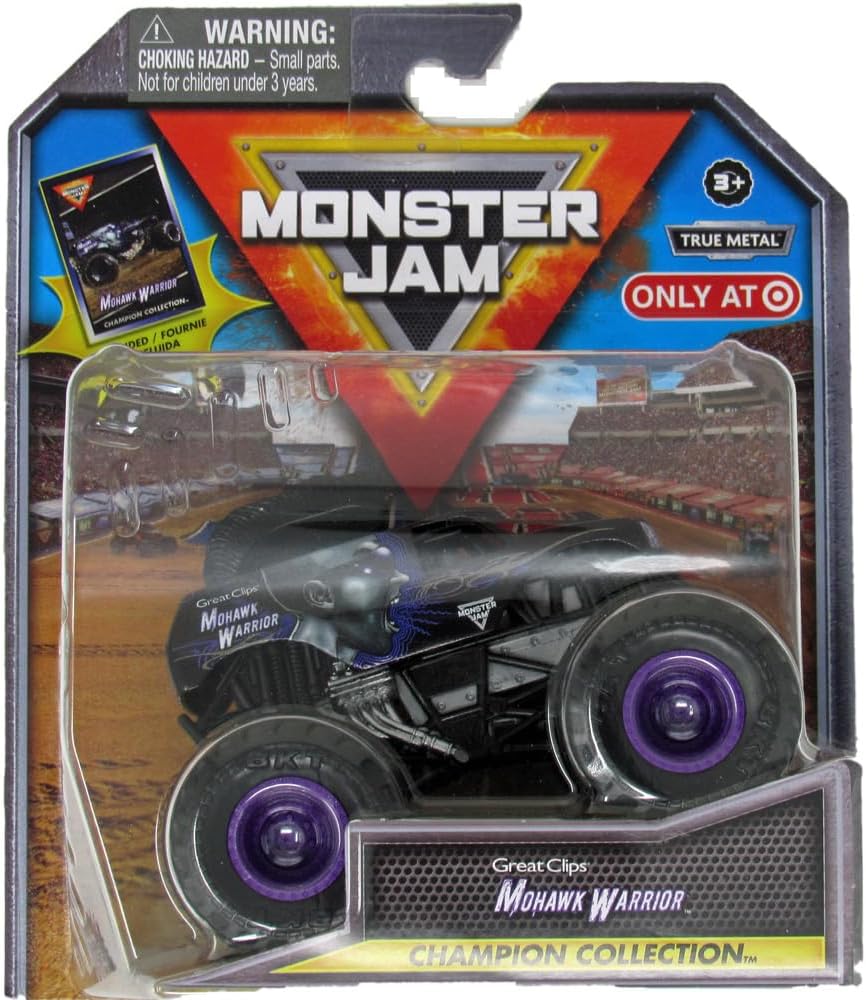 Stadium Series Championship Collection Monster Truck - 1:64 Scale, Comes with Collectible Trading Card (Mohawk Warrior)