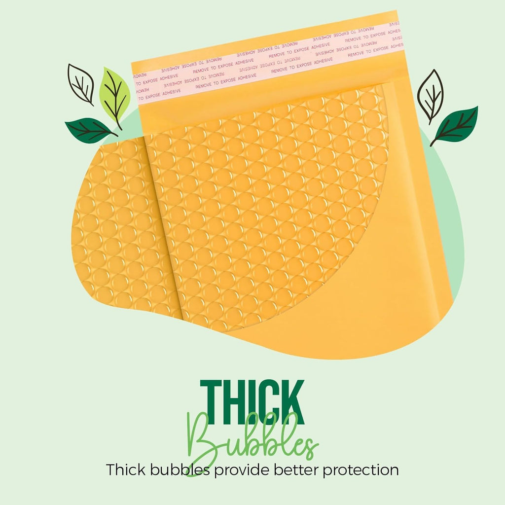 Kraft Bubble Mailer 6x10" 300 Pack Usable Size 6x9" Padded Envelopes