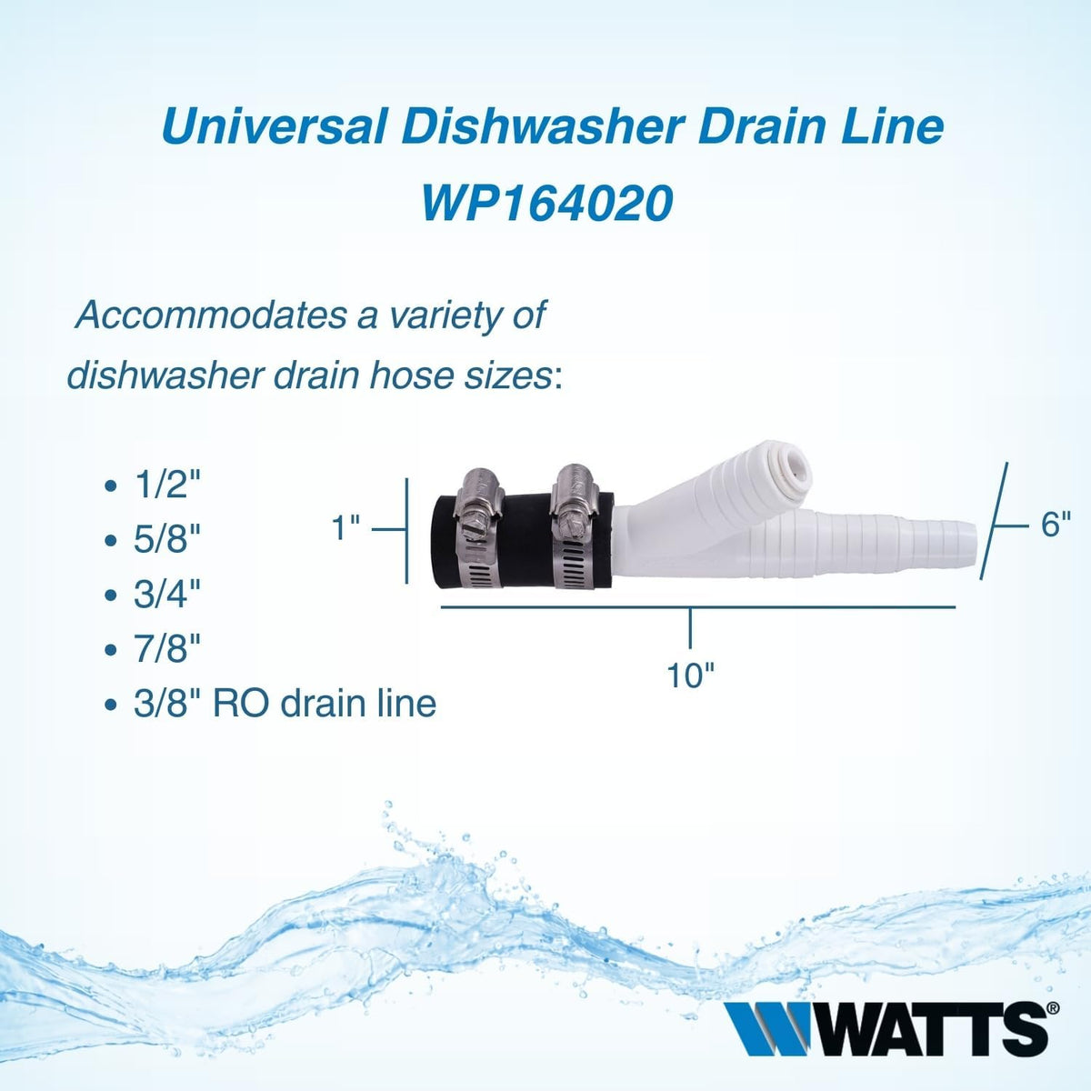 Watts Premier Universal Drain Line to Garbage Disposal Adapter RO Kit