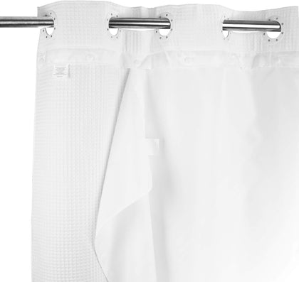 Extra Long Snap in Shower Curtain Liner Replacement, with Magnets (70 x 81, Fabric)