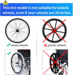 Wheelchair Solid Tires 1 Pair 24x1 3/8" Flat-Free PU Replacement