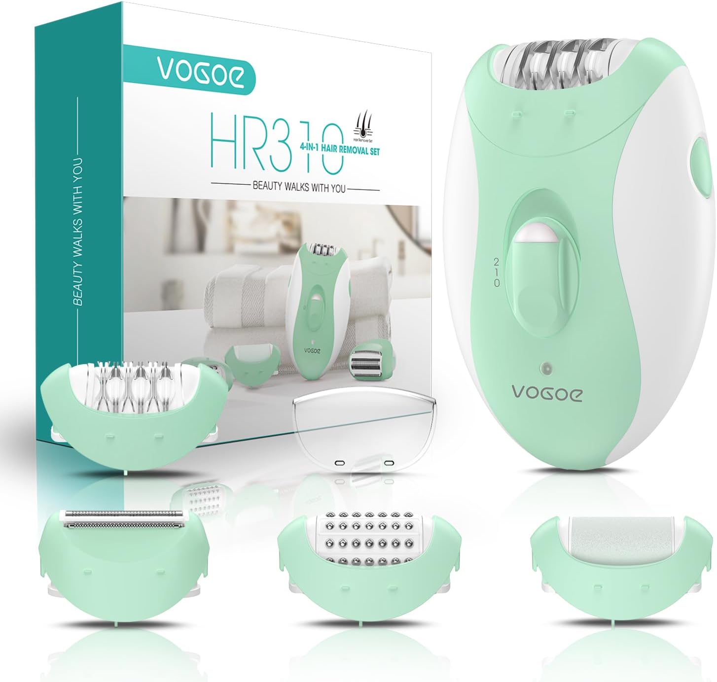 Epilator for Women-Cordless Epilators Hair Removal for Body HR310 | 4-in-1 Electric Razor Hair Remover, 21 Tweezers