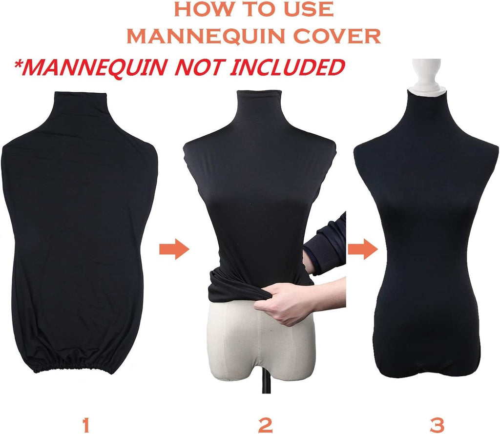 Black Superb Mannequin Fabric Cover, Soft Stretchy