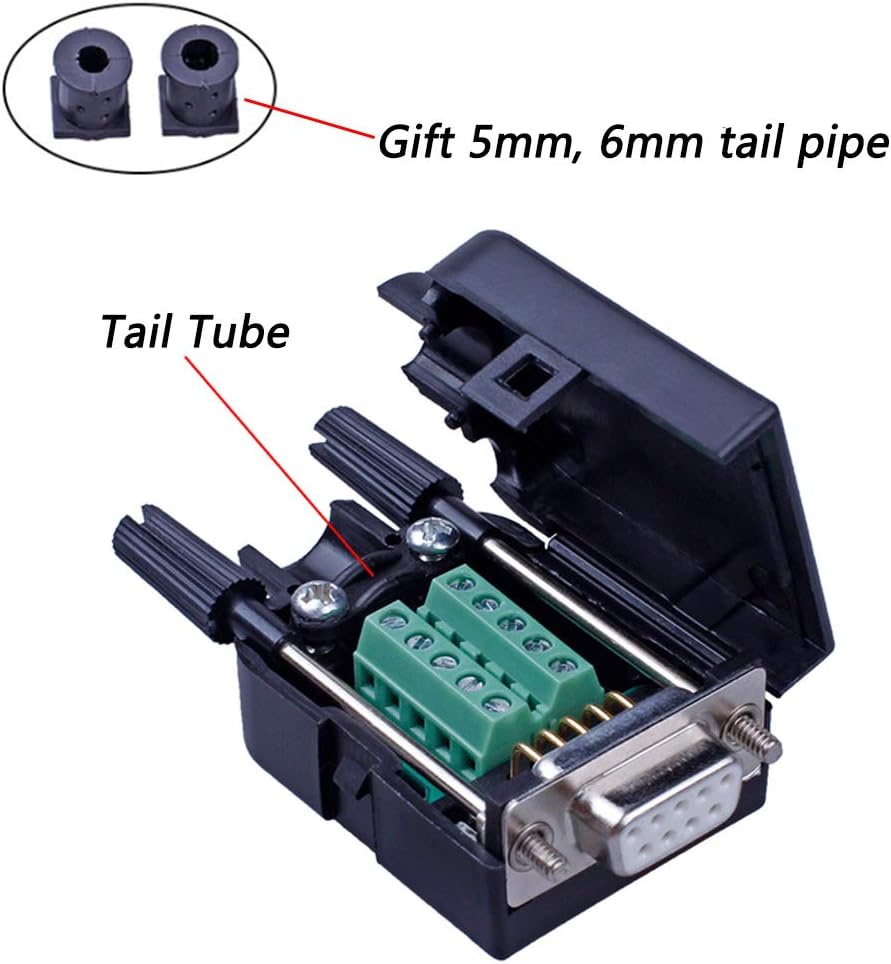 4PCS DB9 Solderless RS232 Serial to 9 pin Terminal Female Adapter