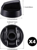 4 Stove Knobs Replacement with 12 Adapters for Oven Range,Black | Universal Fit Adapters for Gas Electric Range