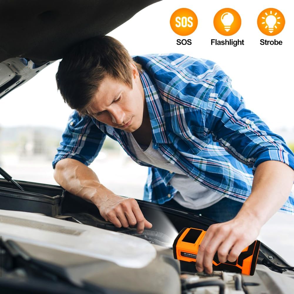 Car Jump Starter with Air Compressor, 3000A Car Battery Jumper Starter Portable (9.0 Gas/6.5L Diesel) with 150PSl