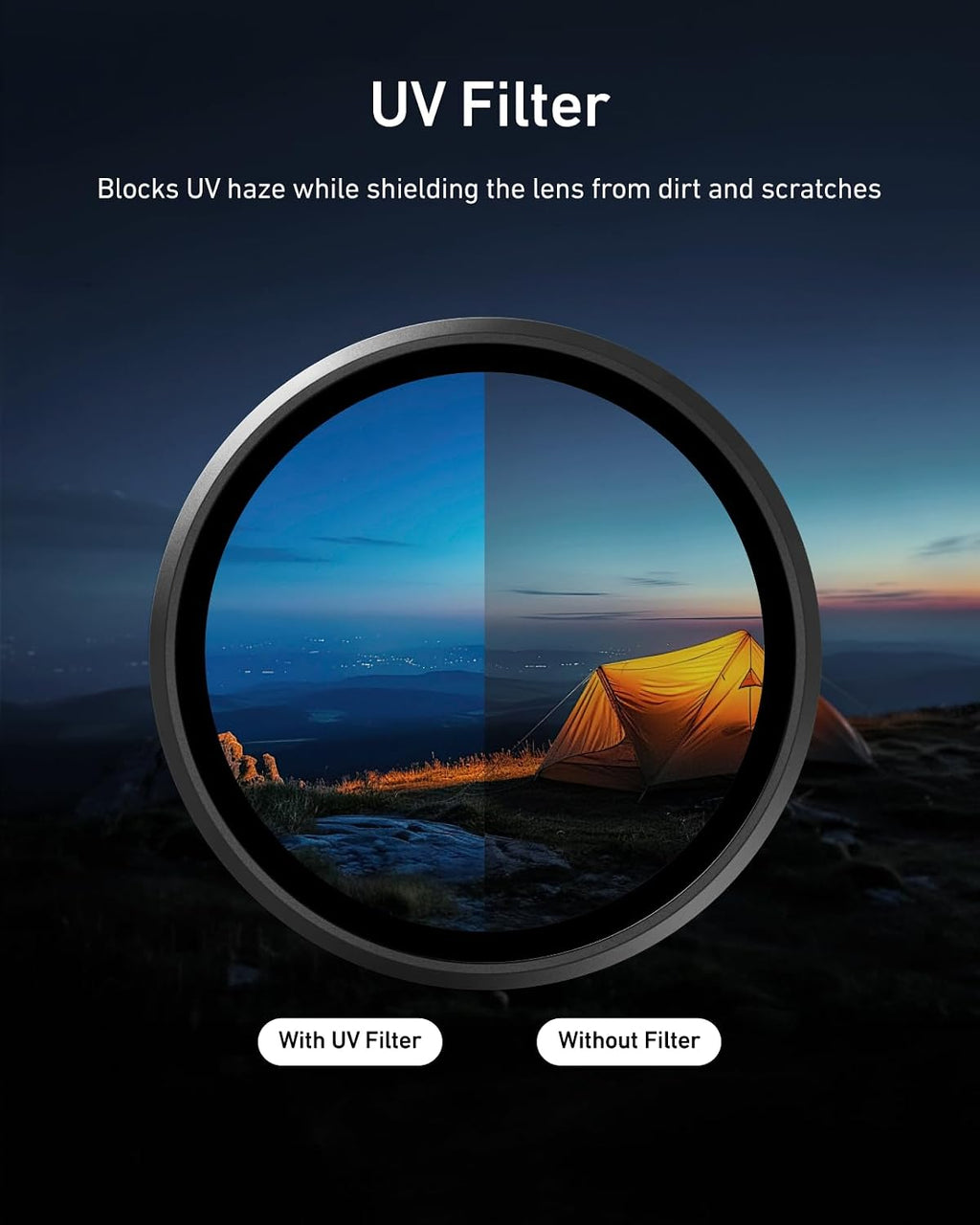 Filters Set for DJI Osmo Action 5 Pro/4/3 Xtra Edge/Xtra Edge Pro, VND 2-32 Variable ND Filter, CPL Polarizer & UV