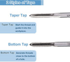 uxcell 4 Set Metric Hand Taps, M4 x 0.7 H2 Thread Taper + Bottom Tap, 9CrSi Alloy Tool Steel Screw Threading Milling Tapping Tool Kit