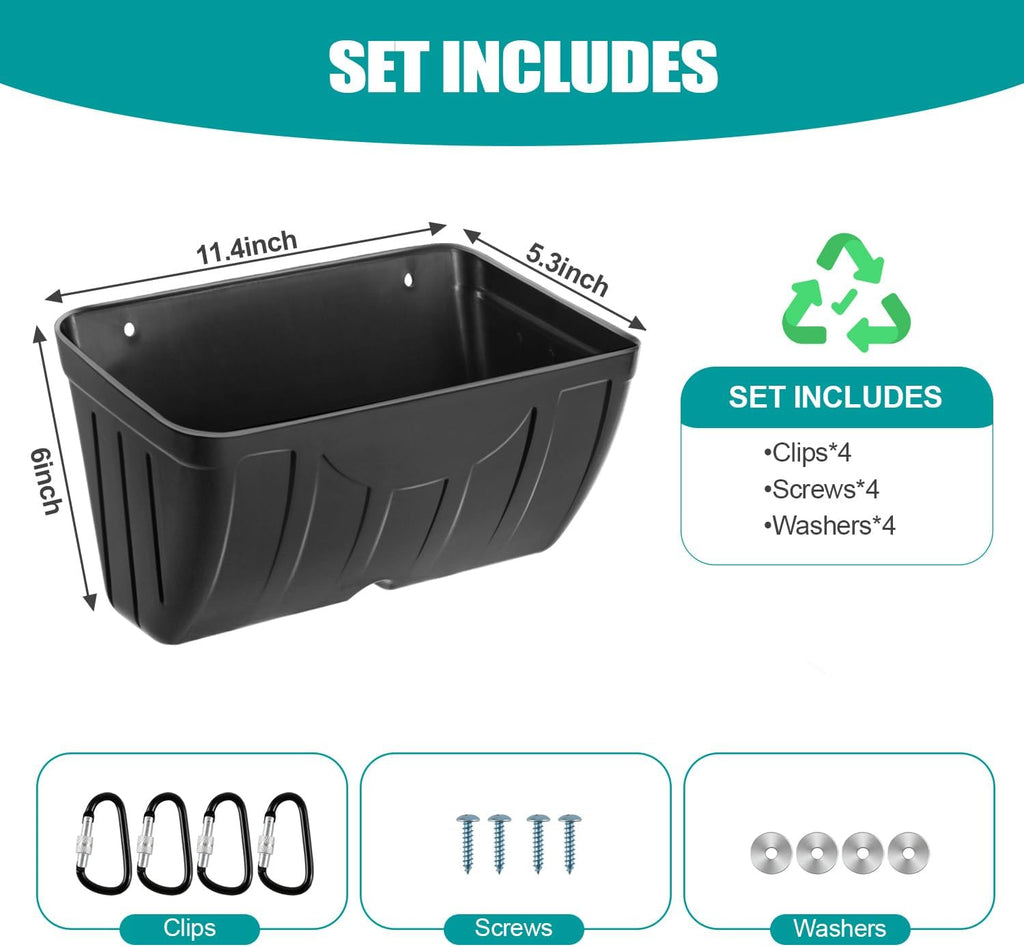 Chicken Feeder Waterer,Hanging Goat Feeders,5 Quart*2 Pack,Feeder Trough for Sheep Duck Poultry Dog, Fence Feeder