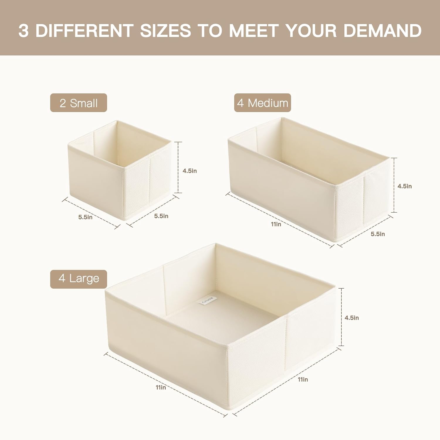 Drawer Organizer Clothes, 10 Pack Dresser Organizer for Baby Clothes, Underwear, Sock- Foldable Closet Organization
