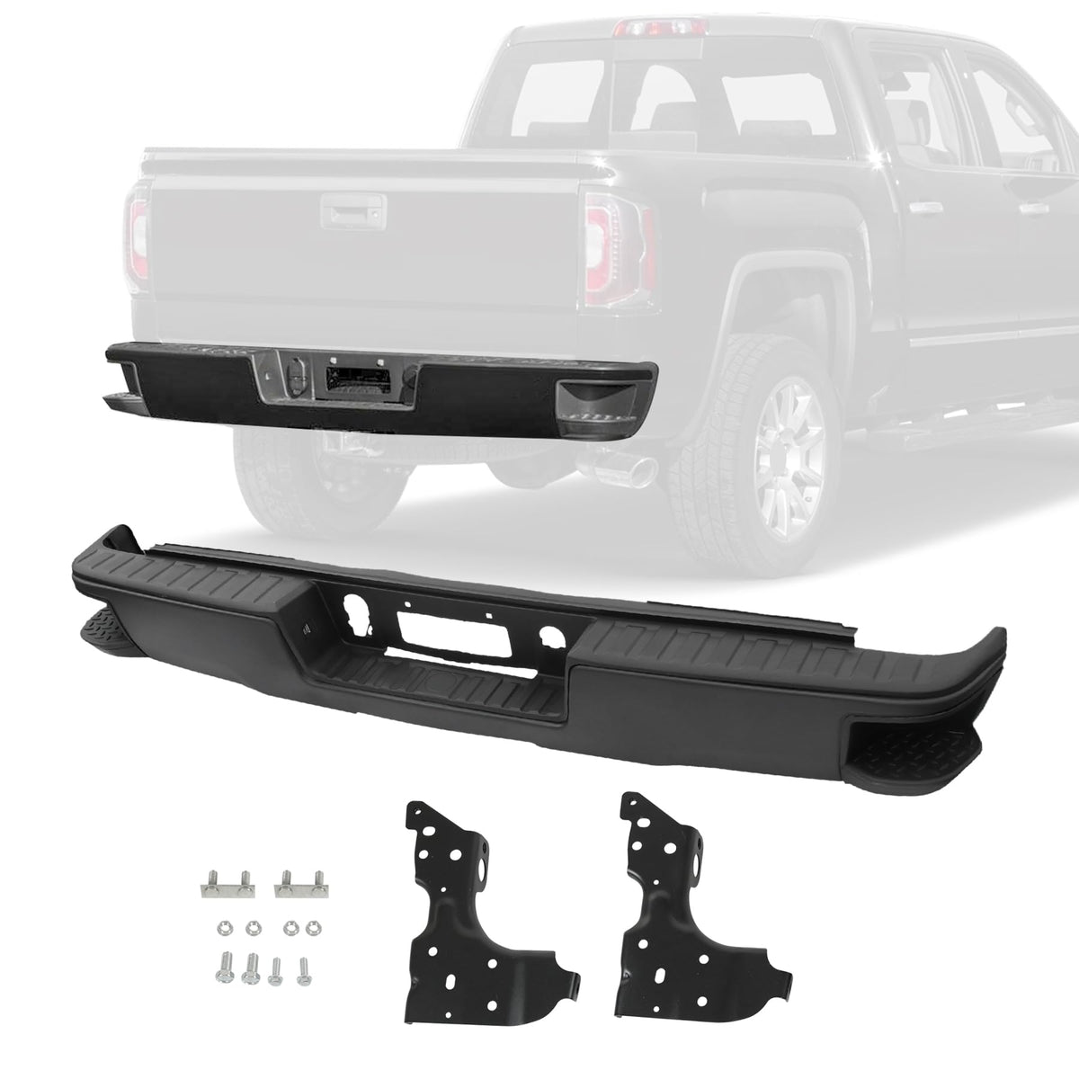 Rear Step Bumper Assembly Replacement For Chevy Silverado 1500 2014-2018