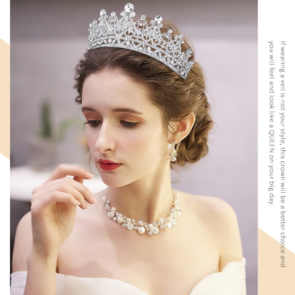 Tiaras and Crowns for Women Crystal Wedding Tiara for Bride, Royal Queen Crown Princess Tiara Quinceanera Crown