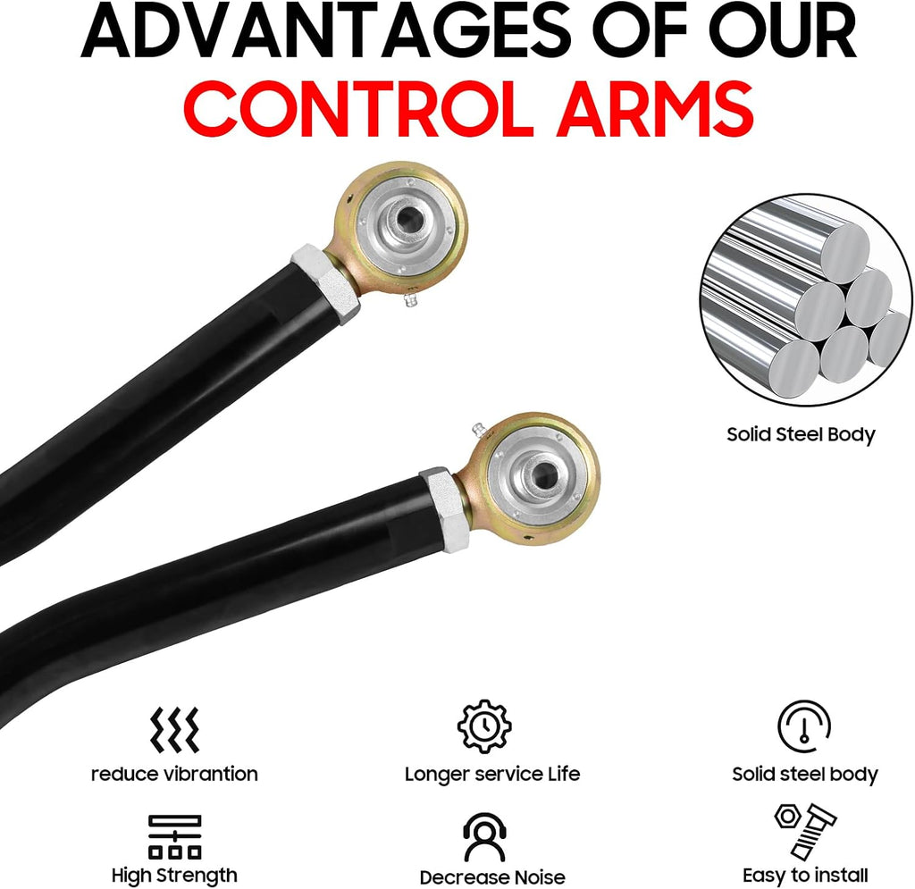 Suspension Front Lower Control Arms for 2007-2018 Jeep Wrangler JK/JKU 0-6" Lift Adjustable Control Arm Kit 2pcs