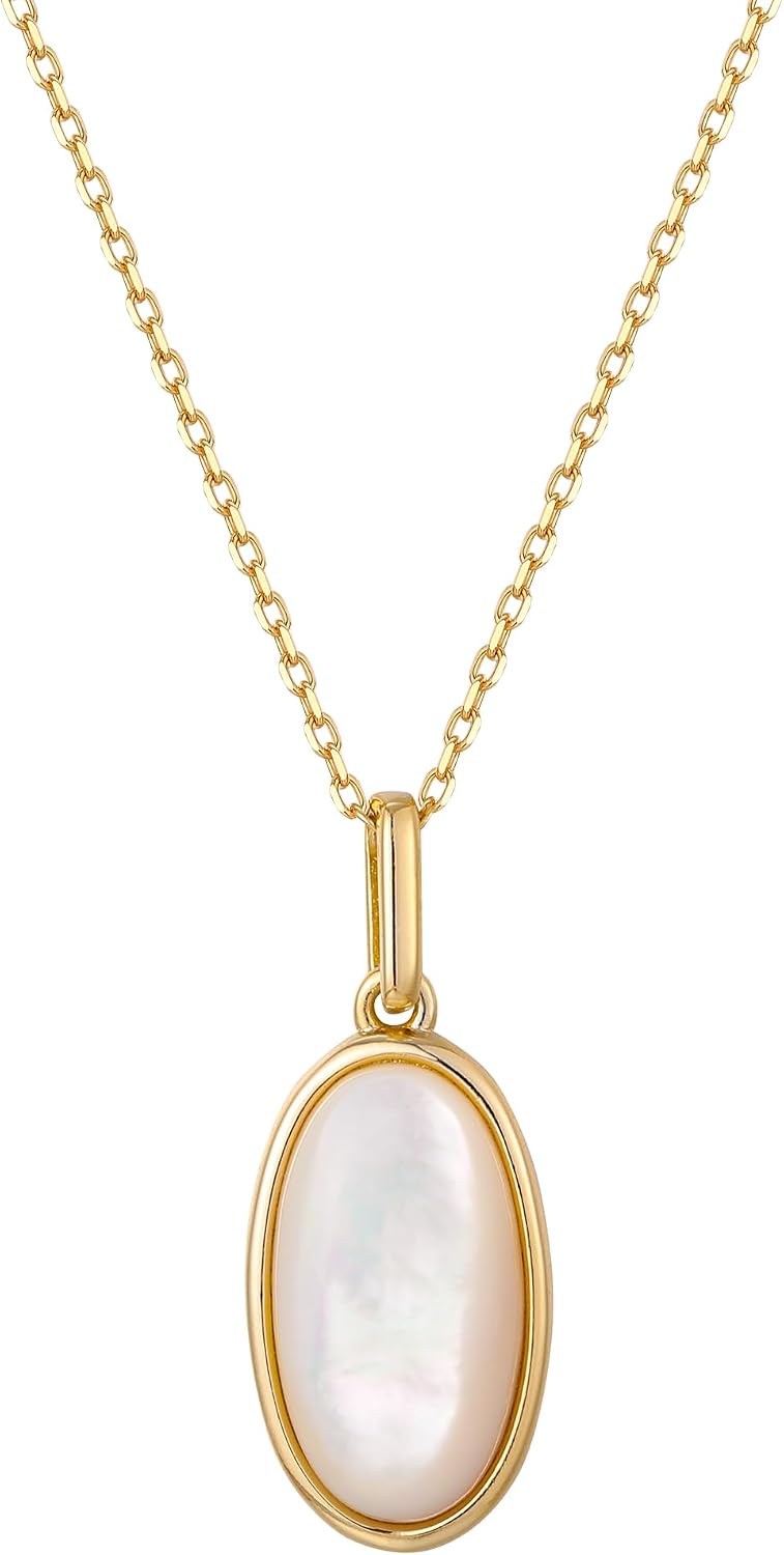 Shell Necklace for Women Sterling Silver Shell Pendant Minimalism Round I Heart I Square I Oval Mother of Pearl