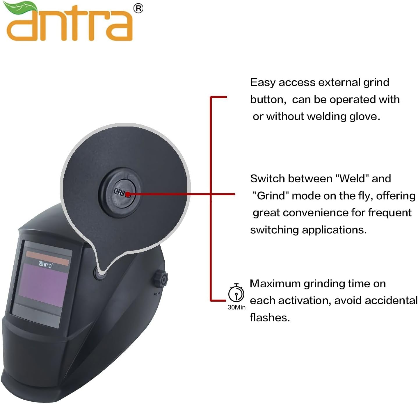 Digital Solar Power Auto-Shading & Darkening Welding Helmet DP5A-0000 True Color 3/5-13 w/Tack Mode, Shade Lock, Two