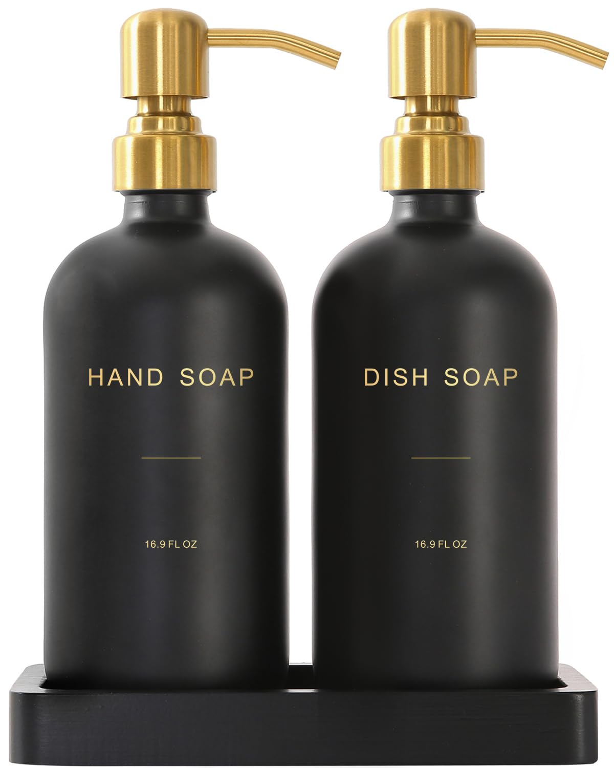 Black Soap Dispenser for Kitchen Sink, Gold & Black