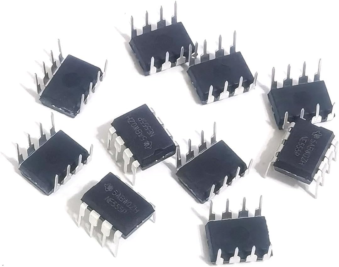 555 Timer Single High-Precision Timer IC NE555 NE555P NE555N Pulse Generator DIP-8 (10 Pcs) + 8 Pin DIP Socket (10 Pcs)