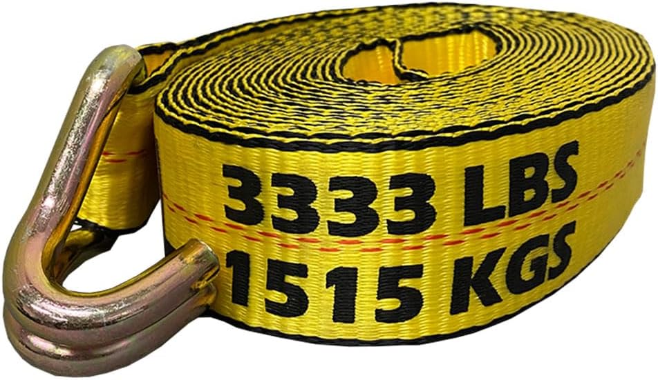 S1023- Premium Yellow Ratchet Tie Down – 1 PK – 2 in – 30 FT – 3333 LBS Working Load – 10000 LBS Break Strength –
