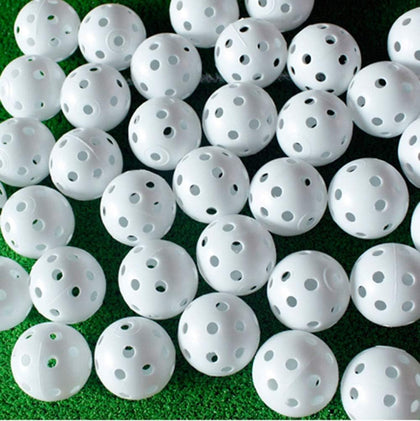 100 Pack Plastic Golf Training Balls with 2 Golf Ball Tees– Airflow Hollow Golf Balls for Indoor Putting Green