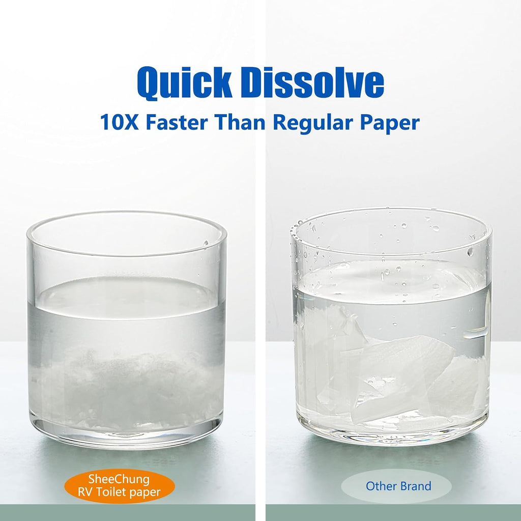 RV Toilet Paper, Rapid Dissolve Septic Safe Camper Toilet Paper
