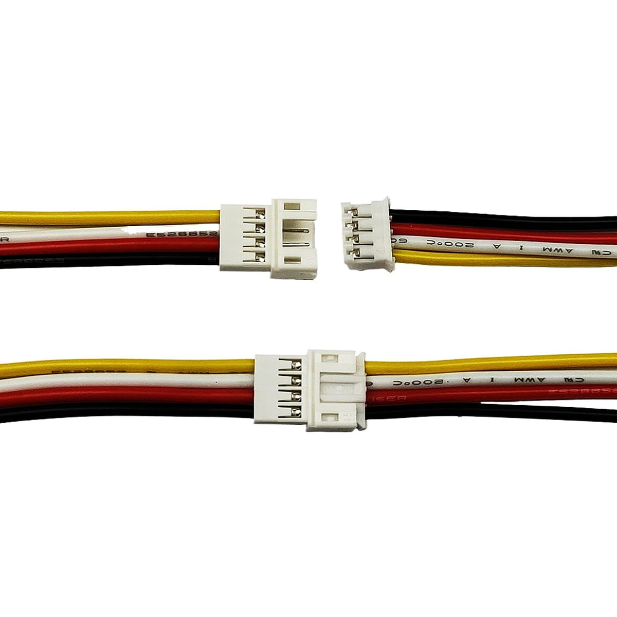 10 Pairs Mini Micro JST PH2.0mm 4Pin Male and Female Connector Plug with 10cm 22 AWG Soft Silicone Cable Wire for LED Light Strip