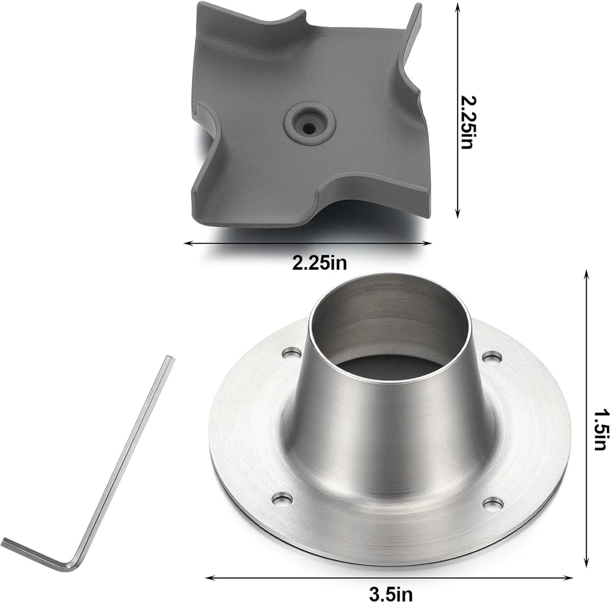 2 Sets Metal Spinner Plate and Funnel Kit 2.25x2.25 Inch Spinner Plate 3.5x1.5 Inch Funnel 4 Outlets Deer Feeder