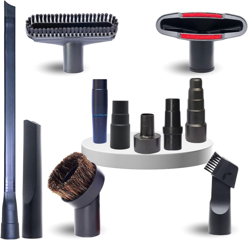Replacement Vacuum Attachments & Brushes plus Universal Adapter Kit Compatible with Shop Vacs 2-1/4'' 1-7/8'' 1-3/8''