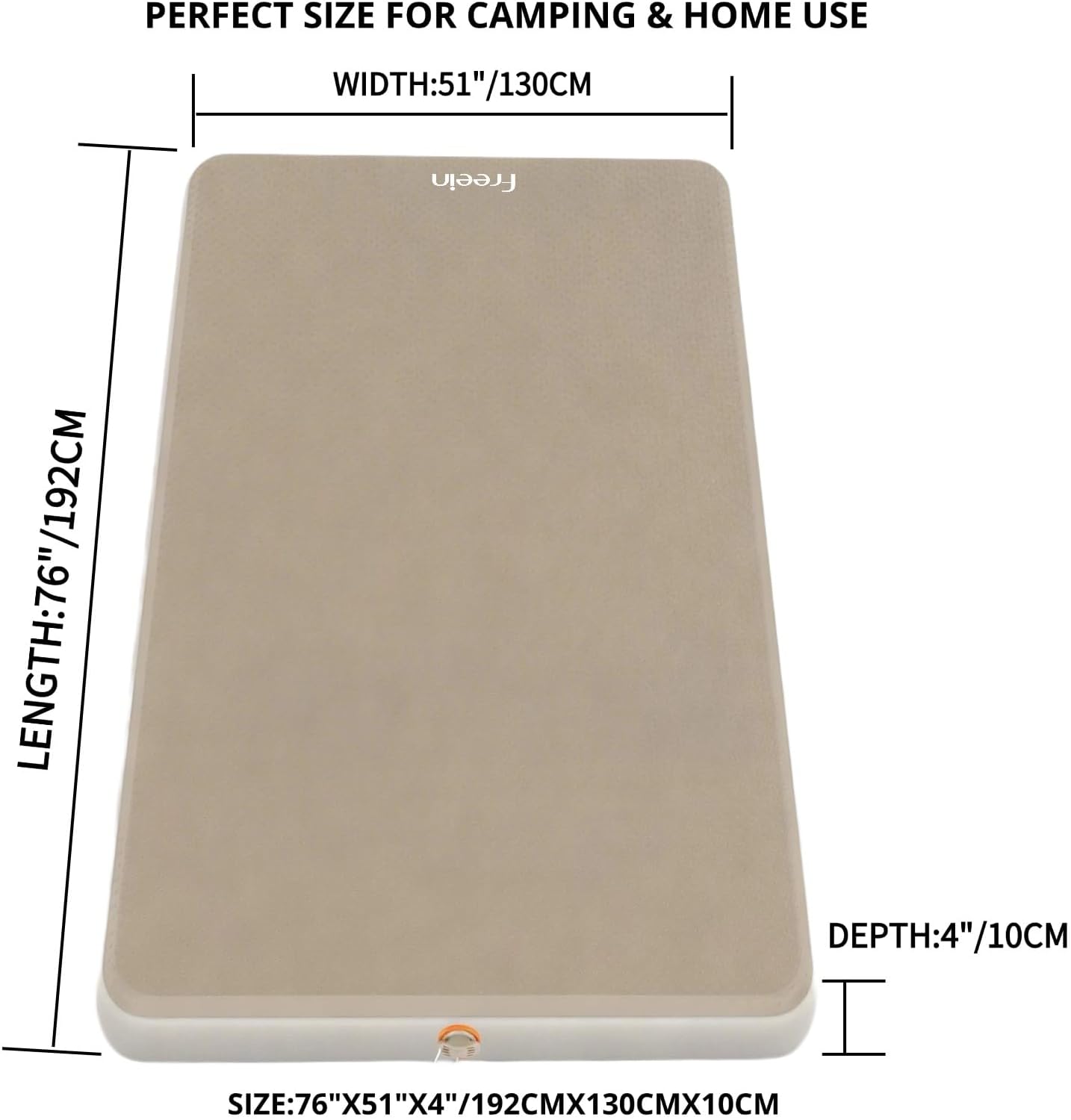 Camping Sleeping Pad Drop Stitch, Double 76" x 51"x4" | Waterproof Inflatable Air Mattress, 7 PSI Firm Support, Fast