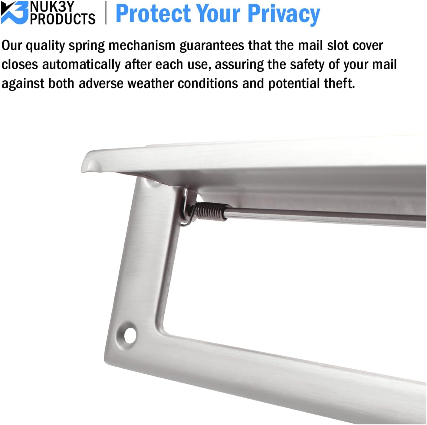 "Nuk3y Solid Brass Mail Slot with Double Flap and Sleeve (Polished Brass, 13"" x 3.625"")"