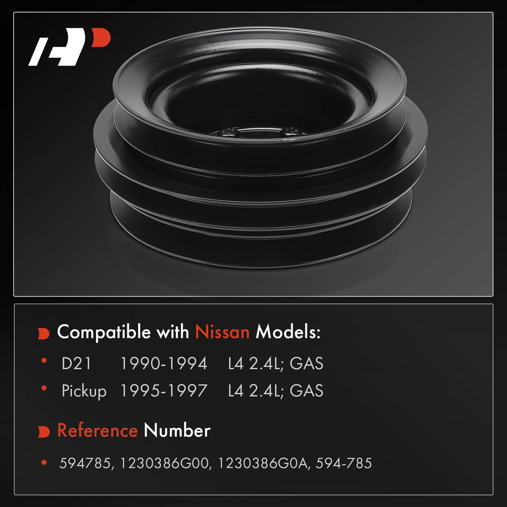 A-Premium Engine Harmonic Balancer Crankshaft Pulley Compatible with Nissan