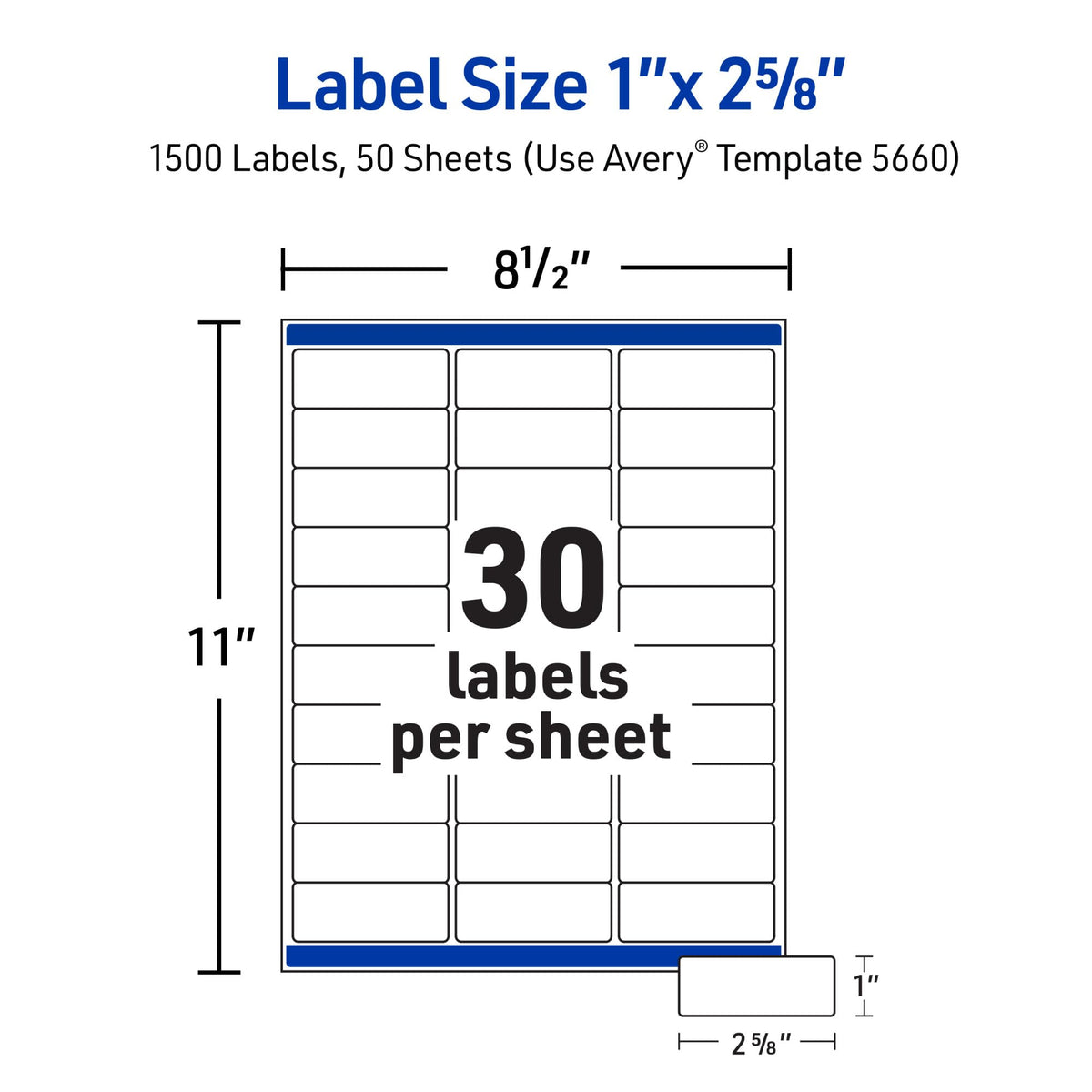 Printable Address Labels, Sure Feed Technology, 1" x 2-5/8", Matte Clear, Laser Printable, 1,500 Blank Labels per